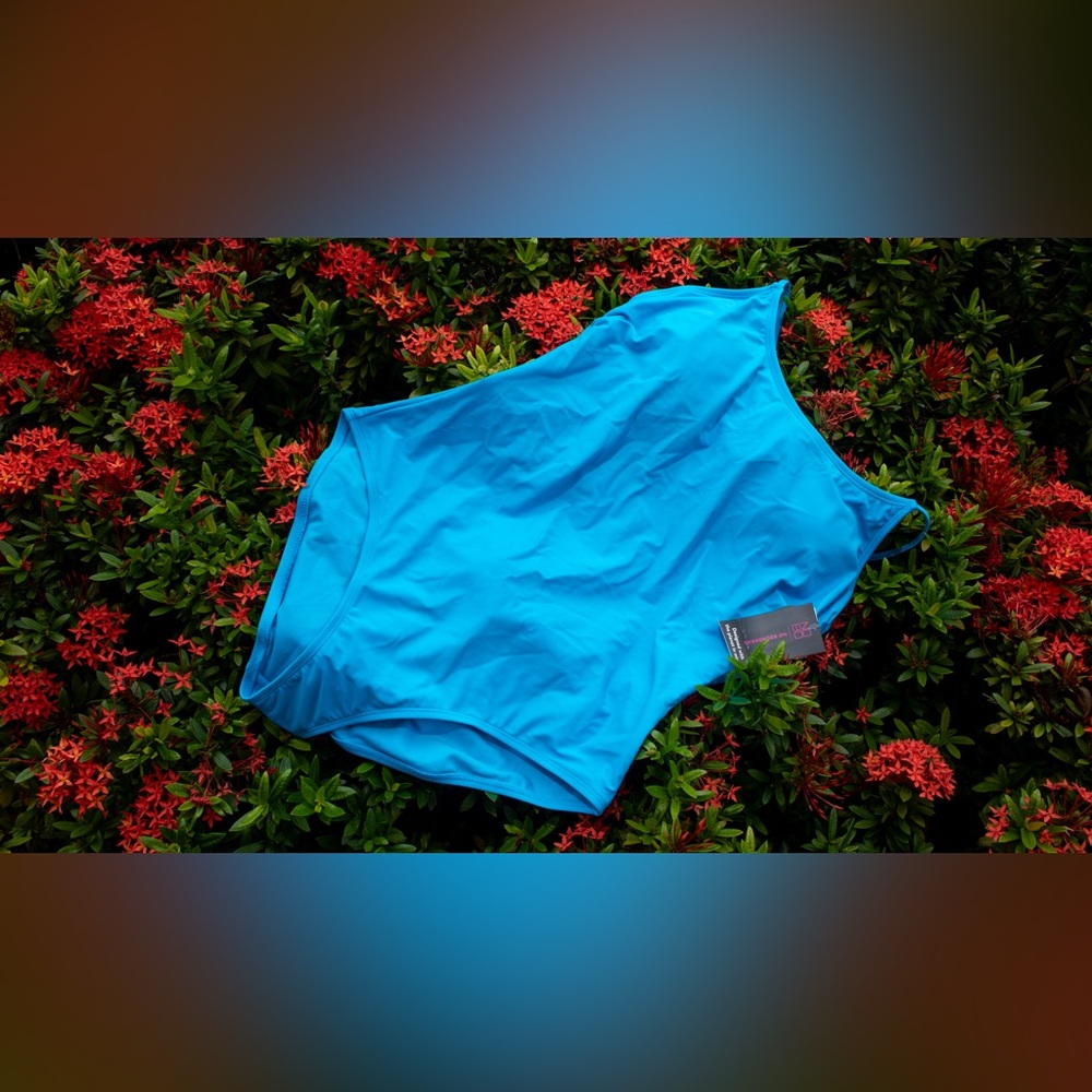 Cute blue one piece swimsuit